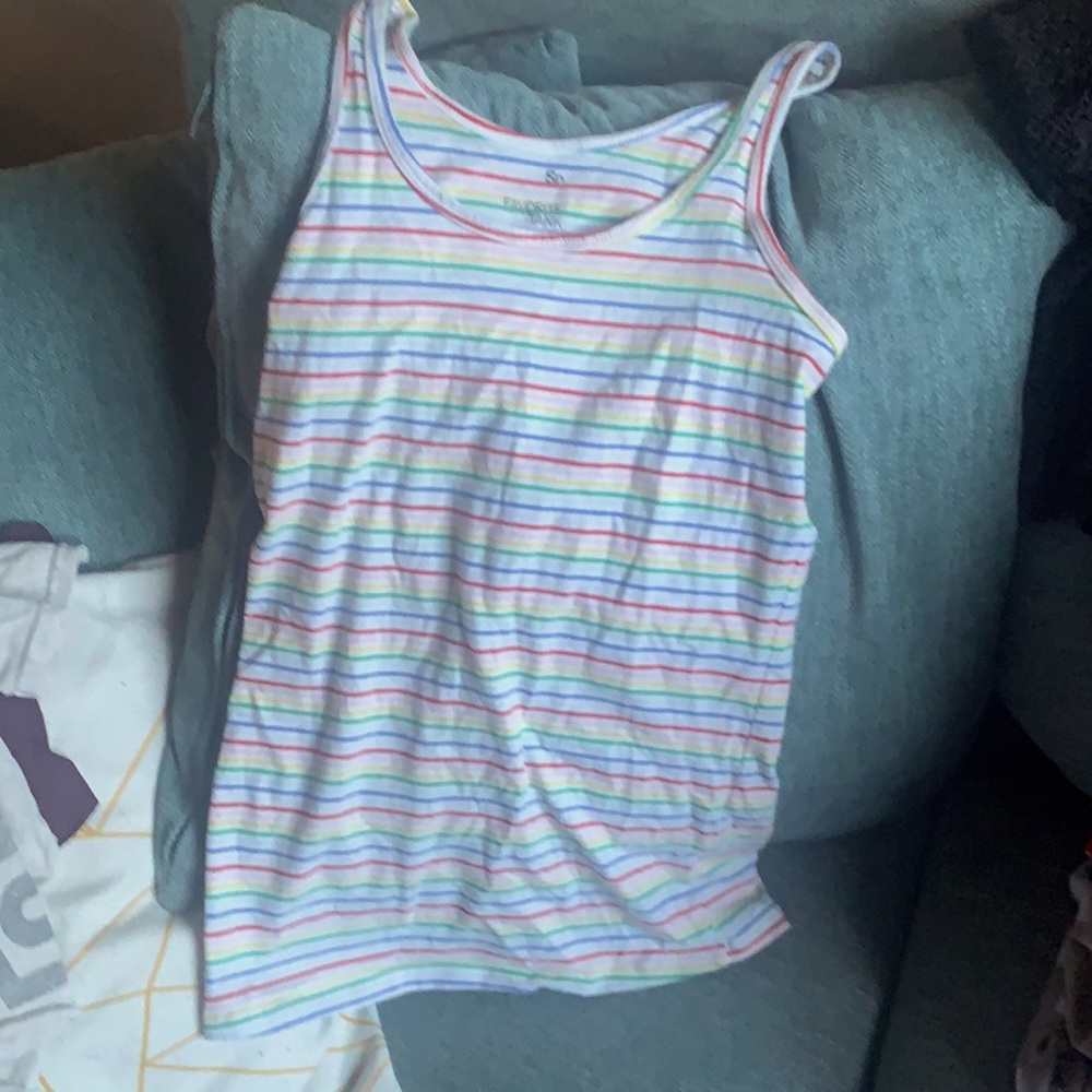 Rainbow stripe tank - M